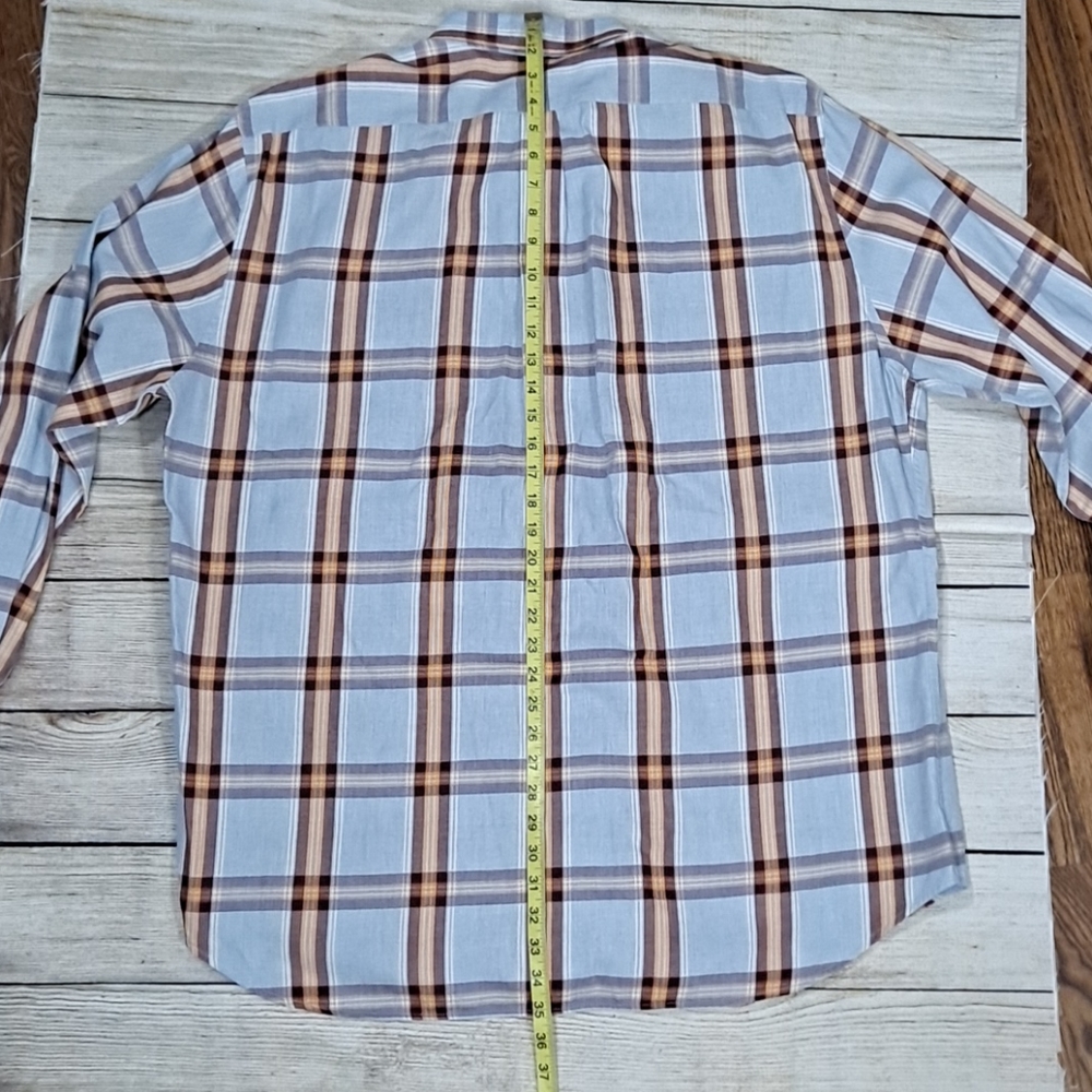 Peter Millar Rust And Blue Checked Button Down - image 4